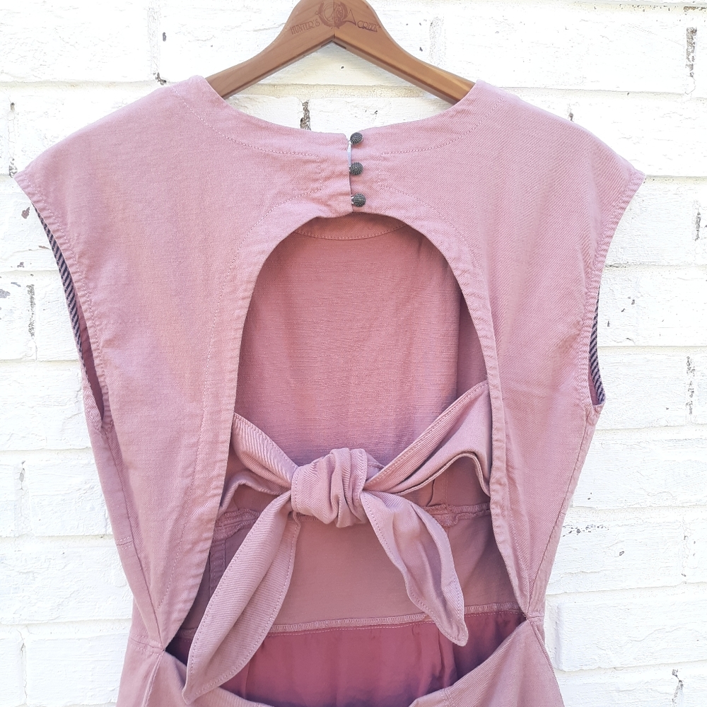 Anthropologie Utility Tie Back Mini Dress - Picture 7 of 12